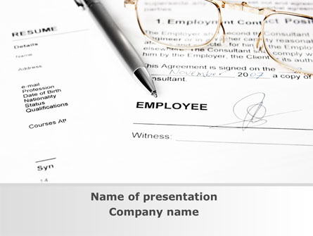 Employment Contract Presentation Template, Master Slide