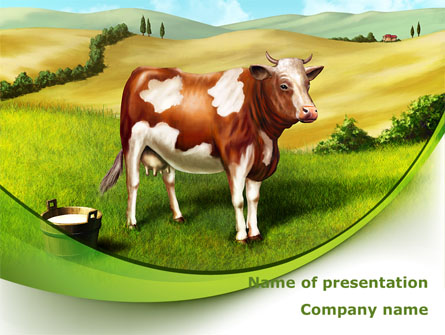 Cow On The Nature Presentation Template, Master Slide