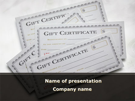 Gift Certificate Presentation Template, Master Slide