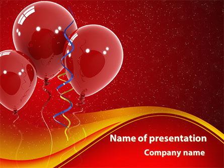 Red Balloons Presentation Template, Master Slide