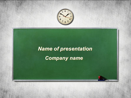Blackboard In A Classroom Presentation Template, Master Slide