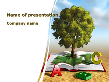 Green Tree of Knowledge Presentation Template, Master Slide