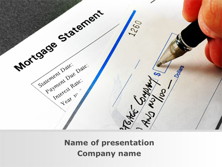 Mortgage Statement Presentation Template, Master Slide