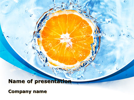 Orange In Pure Water Presentation Template, Master Slide