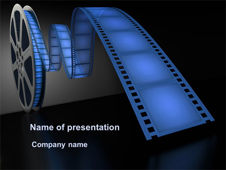 Film Reel In Dark Blue Color Presentation Template, Master Slide