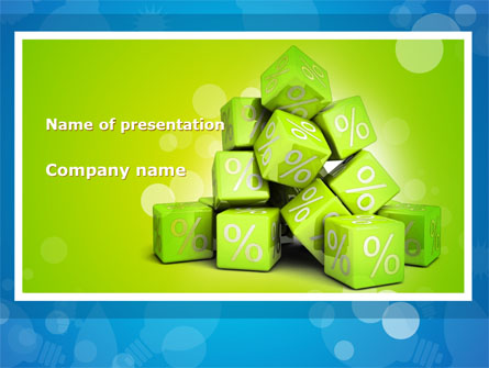 Green Percent Cubes Presentation Template, Master Slide