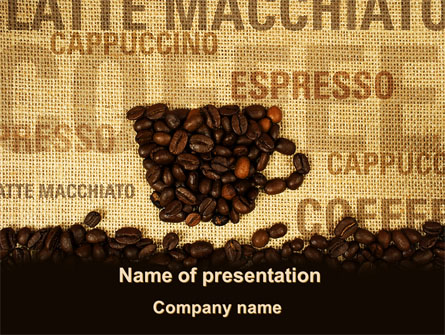 Coffee Beans On A Canvas Presentation Template, Master Slide