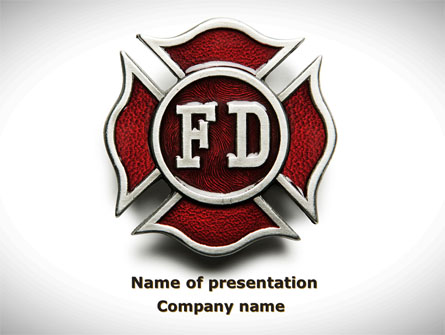 Fire Department Badge Presentation Template, Master Slide