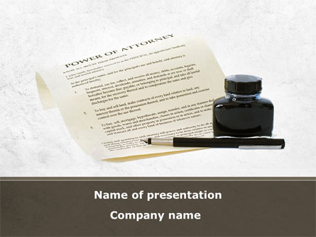 Power Of Attorney Presentation Template, Master Slide