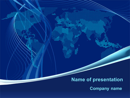 Map Of Earth In Blue Presentation Template, Master Slide