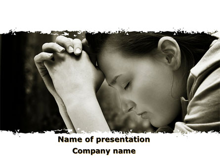 Praying Girl Presentation Template, Master Slide