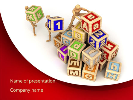 Educational Cubes For Childrens Presentation Template, Master Slide