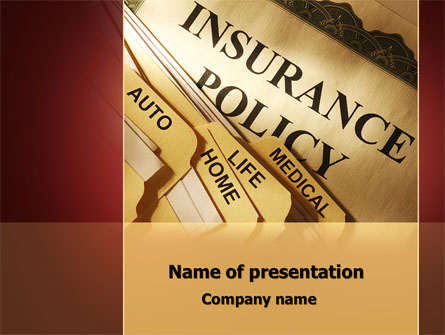 Insurance Policy Presentation Template, Master Slide