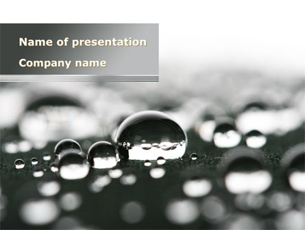 Water Drops in Black And White Presentation Template, Master Slide