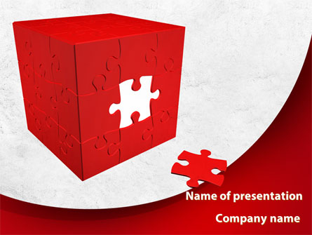 Red Cube Puzzle Presentation Template, Master Slide