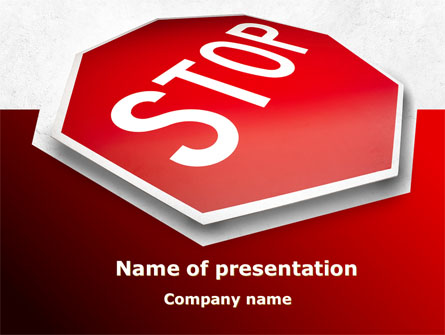 Stop Road Sign Presentation Template, Master Slide