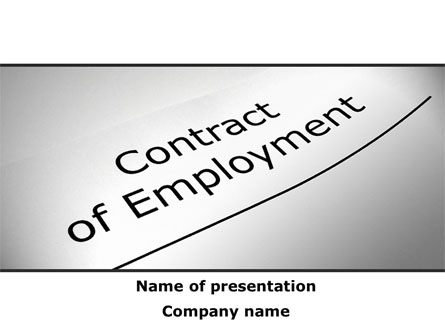 Contract Of Employment Presentation Template, Master Slide