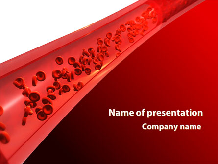 Red Blood Cells In A Blood Vessels Presentation Template, Master Slide
