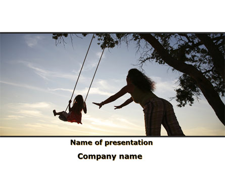 Mother Swings Her Daughter On A Swing Presentation Template, Master Slide