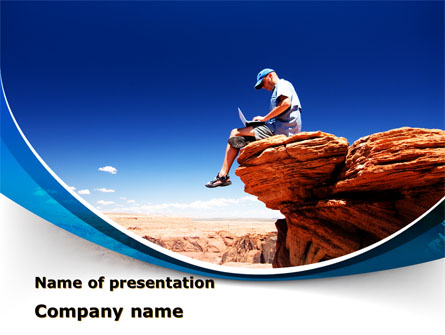 Laptop On The Top Of The World Presentation Template, Master Slide