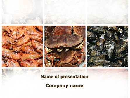Shrimps And Crabs With Oysters Presentation Template, Master Slide