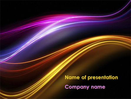 Abstract Neon Waves Compass Presentation Template, Master Slide