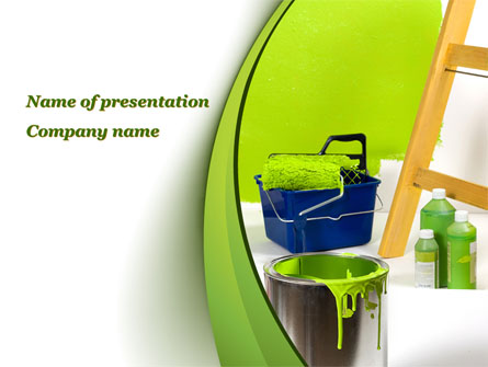 Green Paint Cun Presentation Template, Master Slide