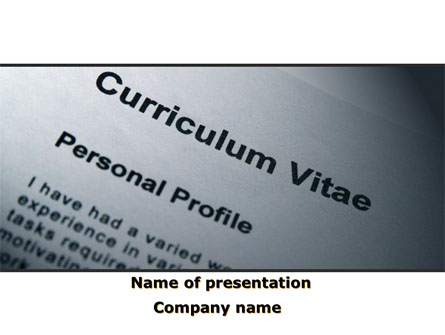 Ordinary Curriculum Vitae Presentation Template, Master Slide