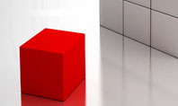 Red Part Of White Cube Presentation Template