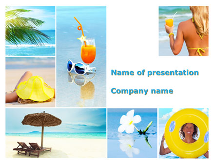 Beach Resort Collage Presentation Template, Master Slide
