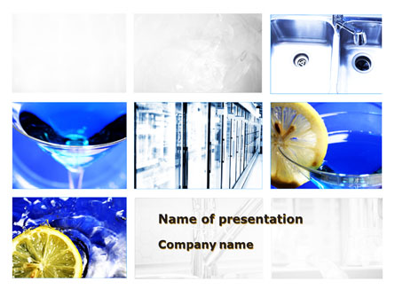 Blue Cocktails Collage Presentation Template, Master Slide