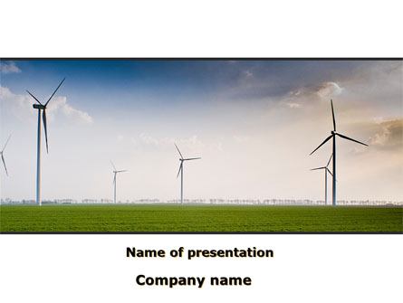 Wind Energy Windmills On Field Presentation Template, Master Slide
