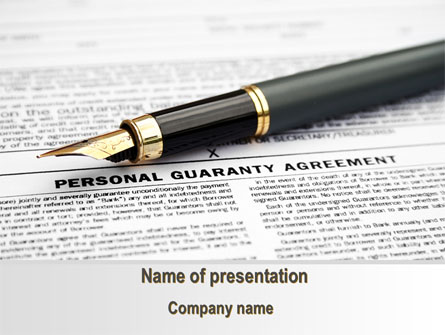 Personal Guaranty Agreement Presentation Template, Master Slide