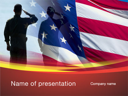 Saluting Flag Of The United States Presentation Template, Master Slide