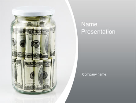 Glass Jar Full Of Dollars Presentation Template, Master Slide