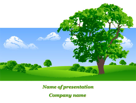 Lonely Tree On The Summer Meadow Presentation Template, Master Slide