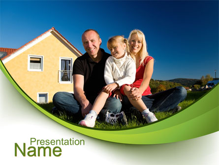 Townhouse of Happy Family Presentation Template, Master Slide