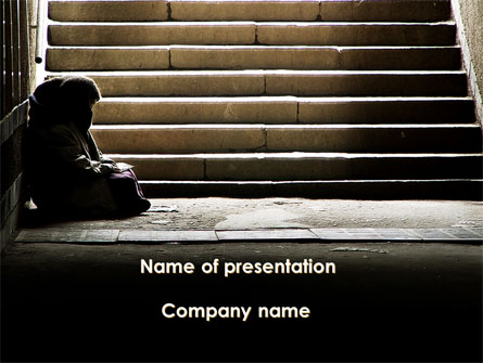 Panhandler On The Stairs Presentation Template, Master Slide