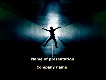 Jumping Silhouette In The Tunnel Presentation Template, Master Slide