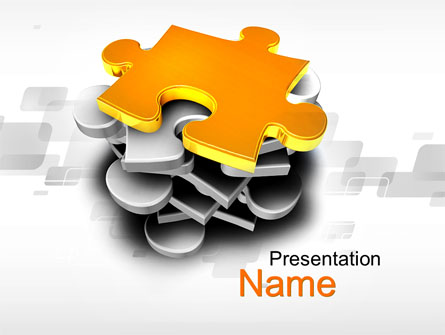 Golden Puzzle Presentation Template, Master Slide