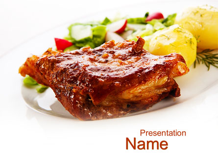 Pork Ribs with Potatoes Presentation Template, Master Slide