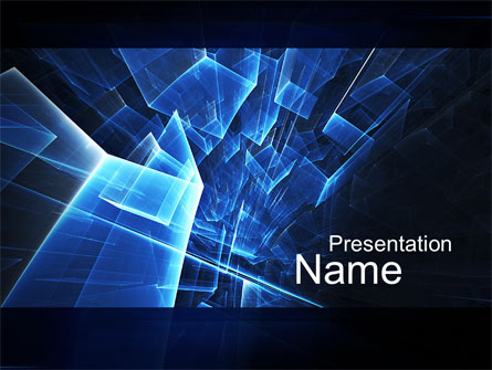 Blue Cubes In Abstract Hole Presentation Template, Master Slide