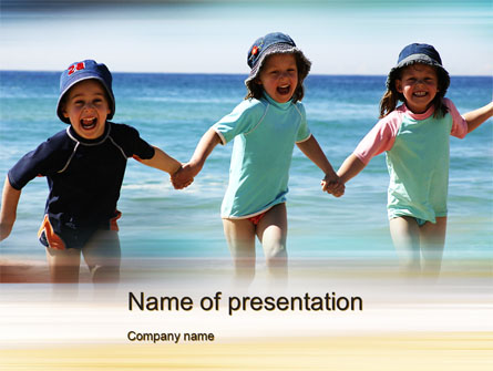 Happy Children on the Sea Presentation Template, Master Slide
