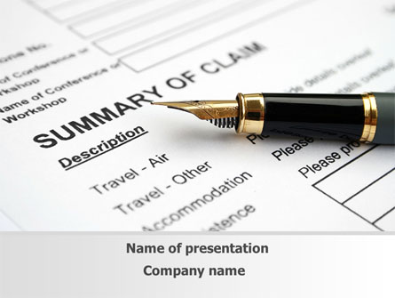 Summary of Claim Presentation Template, Master Slide