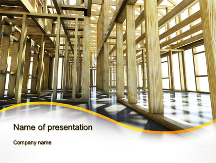 Wooden House Framework Presentation Template, Master Slide