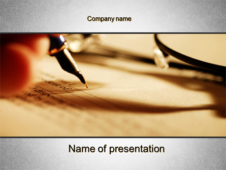 Pen Signing Presentation Template, Master Slide