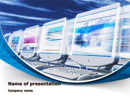 Line of Computers Presentation Template, Master Slide