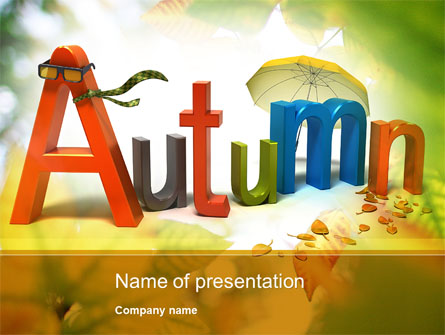 3D Autumn Presentation Template, Master Slide