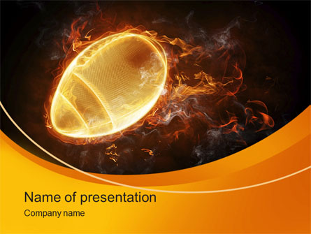 Fiery American Football Ball Presentation Template, Master Slide