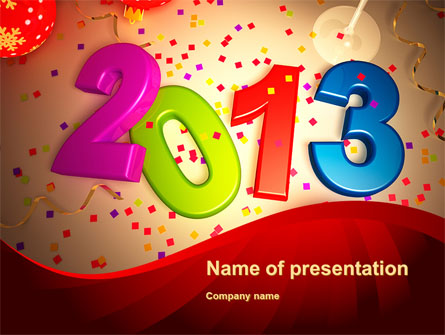 2013 and Confetti Presentation Template, Master Slide